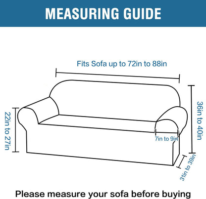 H.VERSAILTEX Stretch Sofa Covers for 3 Cushion Couch Covers Sofa Slipcovers for Living Room Feature Thick Checked Jacquard Fabric with Elastic Bottom, Sofa Large - Sand
