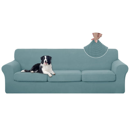 U-NICE HOME 4 Pieces Stretch Couch Cover Sofa Slipcover, Beige