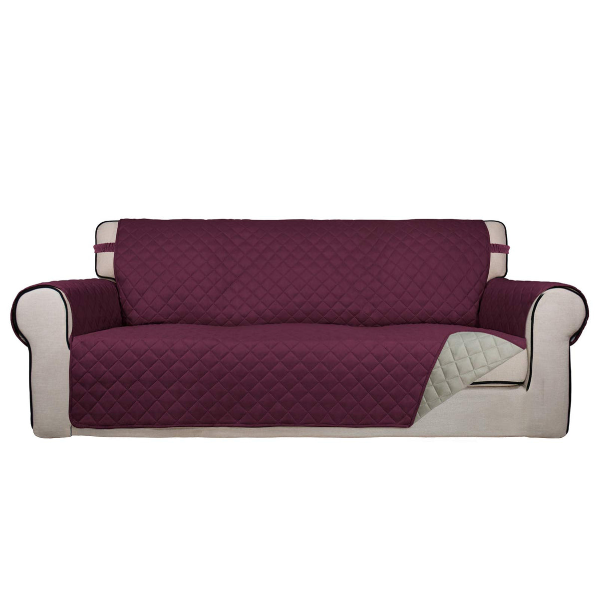 PureFit Reversible Quilted Sofa Cover Dog Couch Covers for Sofa, 66 in