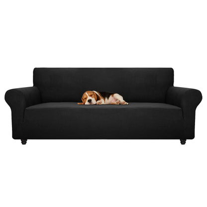 ZNSAYOTX Super Stretch Couch Cover (72"-92") Universal Sofa Covers with Elastic Bottom, Dog Cat Pets Friendly Washable Furniture Protector Fitted Sofa Slipcovers Stay in Place (Dark Grey, Sofa)