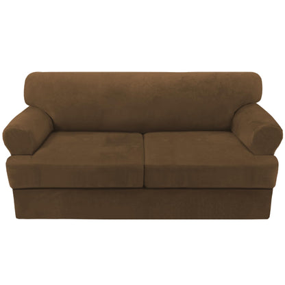 H.VERSAILTEX Sofa Cover 4 Piece T Cushion Sofa Slipcovers Couch Cover Furniture Protector Stretch T Cushion Sofa Covers for 3 Cushion Couch with 3 Individual T Cushion Covers, Ivory