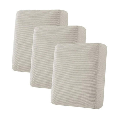 H.VERSAILTEX Super Stretch Individual Seat Cushion Covers - Sofa & Couch Cushion Slipcover Sets - Thick Jacquard Textured Twill Fabric (3 Piece, Island Fossi)