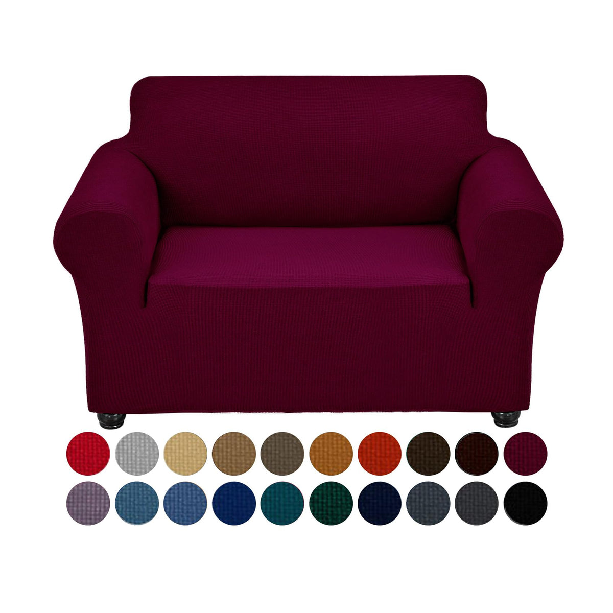 Joccun Stretch Couch Cover Slipcovers, 1-Piece Sofa Covers for 3 Cushion Couch Spandex Jacquard Washable Furniture Protector Cover for Living Room,Kids,Pets(Sofa,Black)
