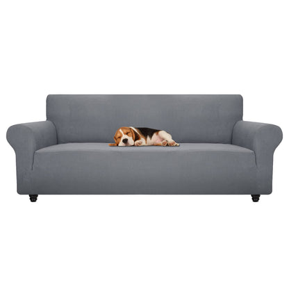 ZNSAYOTX Super Stretch Couch Cover (72"-92") Universal Sofa Covers with Elastic Bottom, Dog Cat Pets Friendly Washable Furniture Protector Fitted Sofa Slipcovers Stay in Place (Dark Grey, Sofa)