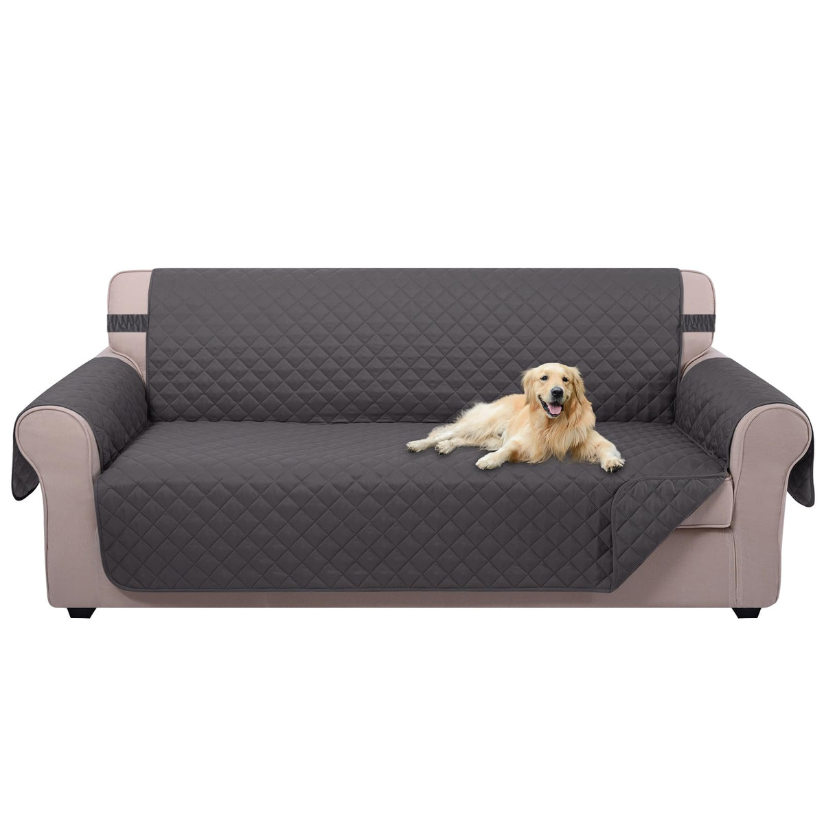 U-NICE HOME Reversible Sofa Cover Couch Cover for Dogs, Coffee/Beige