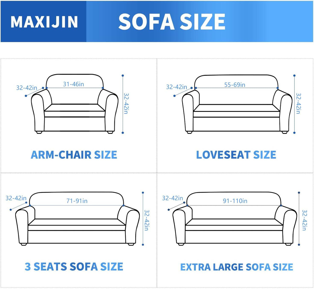 MAXIJIN Super Stretch Couch Cover for 3 Cushion Couch, 1-Piece Universal Sofa Covers Living Room Jacquard Spandex Furniture Protector Dogs Pet Friendly Fitted (Large, Gray)