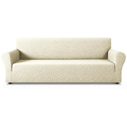 ZNSAYOTX 1 Piece Jacquard Couch Covers for 3 Cushion Couch Living Room High Stretch Sofa Cover Pets Dogs Friendly Anti Slip Thickened Slipcovers Furniture Protector (Sofa, Light Grey)
