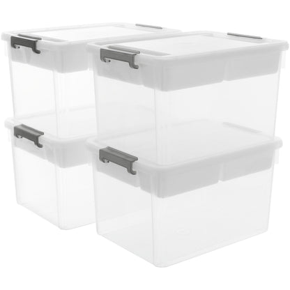 Citylife 17QT Clear Craft Organizers and Storage Box with Removable Tray