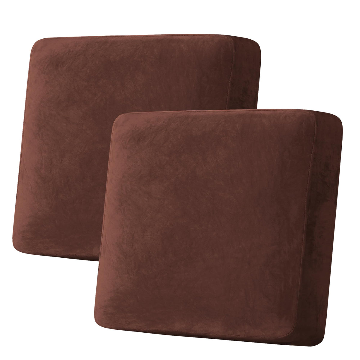 H.VERSAILTEX Velvet Stretch Couch Cushion Cover Plush Cushion Slipcover for Chair Loveseat Sofa Cushion Furniture Protector Seat Cushion Sofa Cover (3 Piece Sofa Cushion Covers, Ivory)
