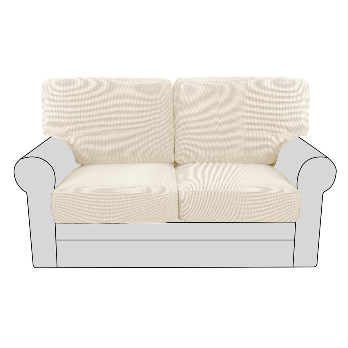 H.VERSAILTEX Multi-Pieces Sofa Covers Stretch Couch Covers Form Fitted Seats and Back Cushions Covers (3 Seat Covers Plus 3 Back Cusion Covers, Bonus 2 Armrest Covers), Sand