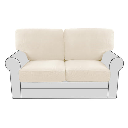 H.VERSAILTEX Multi-Pieces Sofa Covers Stretch Couch Covers Form Fitted Seats and Back Cushions Covers (3 Seat Covers Plus 3 Back Cusion Covers, Bonus 2 Armrest Covers), Sand