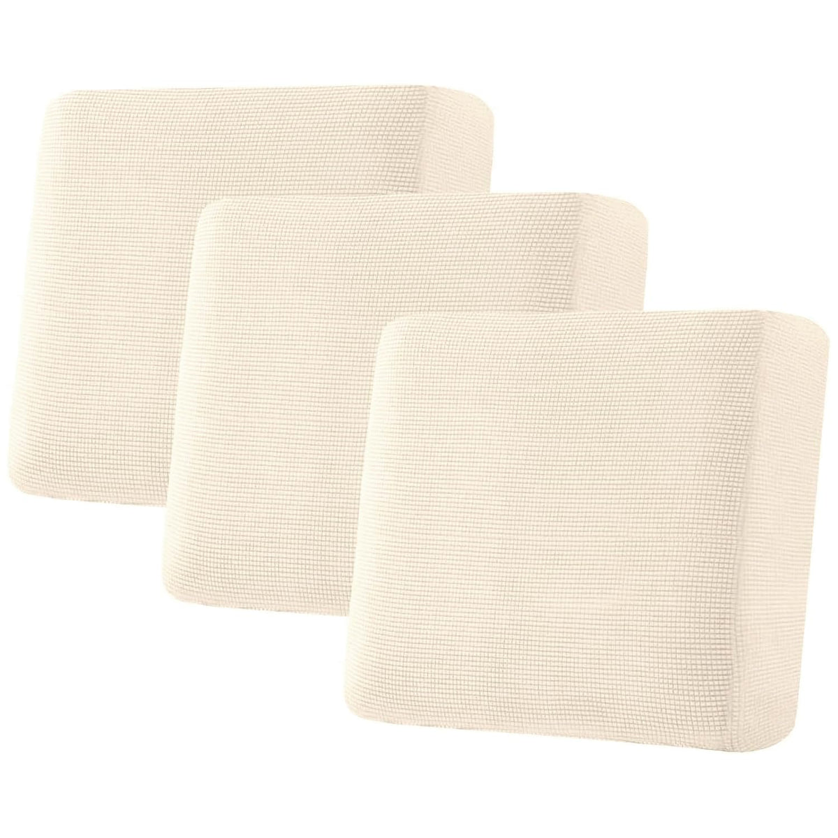 H.VERSAILTEX Super Stretch Individual Seat Cushion Covers - Sofa & Couch Cushion Slipcover Sets - Thick Jacquard Textured Twill Fabric (3 Piece, Island Fossi)