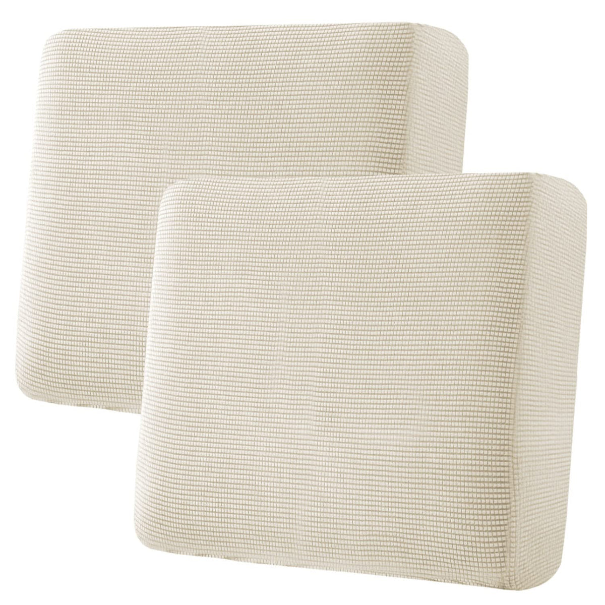 H.VERSAILTEX Super Stretch Individual Seat Cushion Covers - Sofa & Couch Cushion Slipcover Sets - Thick Jacquard Textured Twill Fabric (3 Piece, Island Fossi)