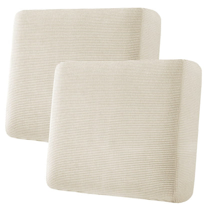 H.VERSAILTEX Super Stretch Individual Seat Cushion Covers Sofa Covers Couch Cushion Cover Slipcover Sets Thick Jacquard Textured Twill Fabric (3 Piece Sofa Cushion Covers, Grey)