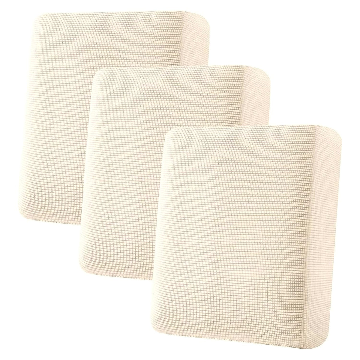 H.VERSAILTEX Super Stretch Individual Seat Cushion Covers - Sofa & Couch Cushion Slipcover Sets - Thick Jacquard Textured Twill Fabric (3 Piece, Island Fossi)
