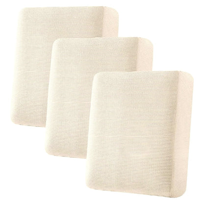H.VERSAILTEX Super Stretch Individual Seat Cushion Covers - Sofa & Couch Cushion Slipcover Sets - Thick Jacquard Textured Twill Fabric (3 Piece, Island Fossi)