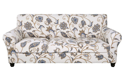 SearchI Stretch Sofa Cover Printed Couch Cover, Floral Pattern 4 Pieces Sofa Slipcover with 3 Separate Cushion Cover, Washable Furniture Protector for Living Room(Sofa, Yellow+Flower)