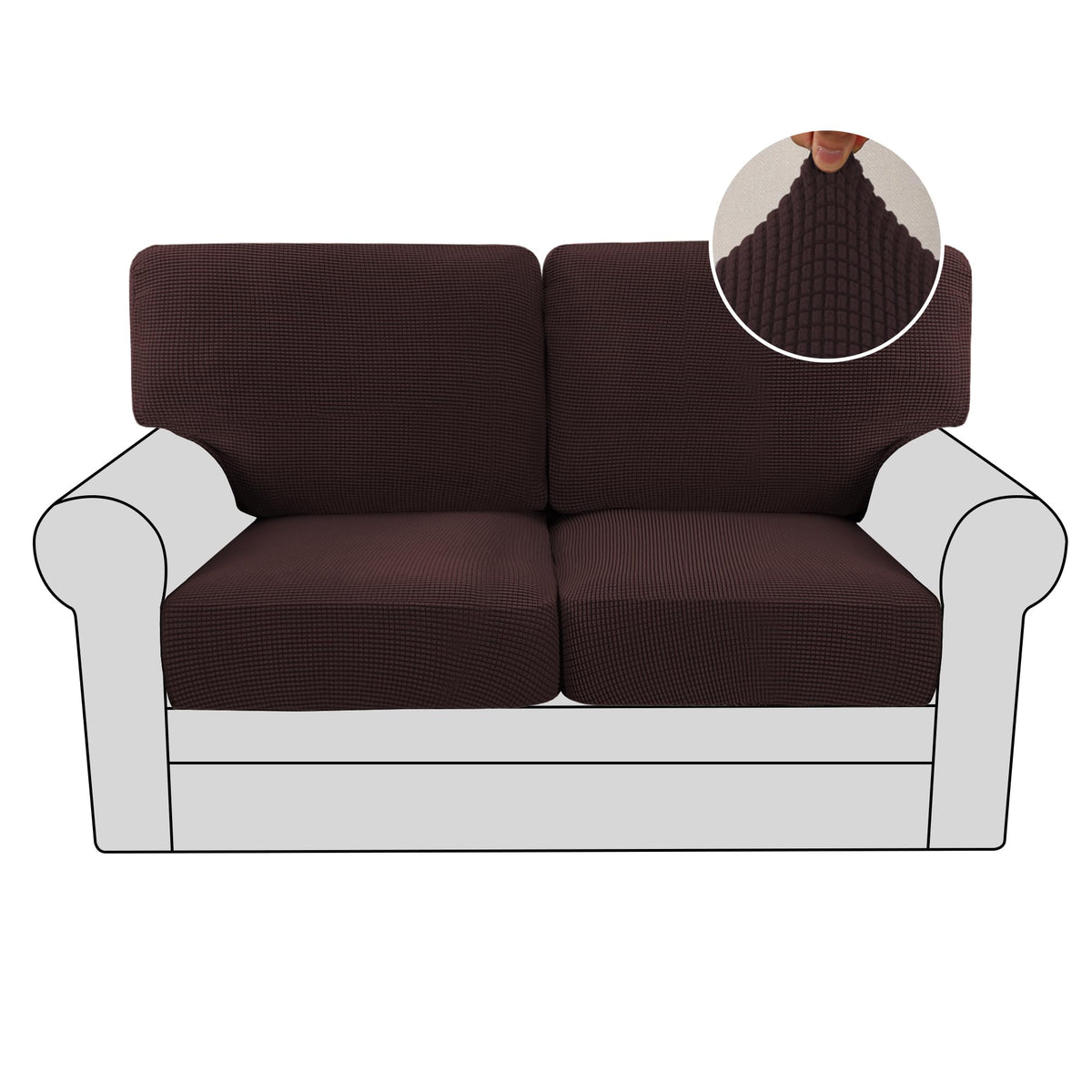 H.VERSAILTEX Multi-Pieces Sofa Covers Stretch Couch Covers Form Fitted Seats and Back Cushions Covers (3 Seat Covers Plus 3 Back Cusion Covers, Bonus 2 Armrest Covers), Sand