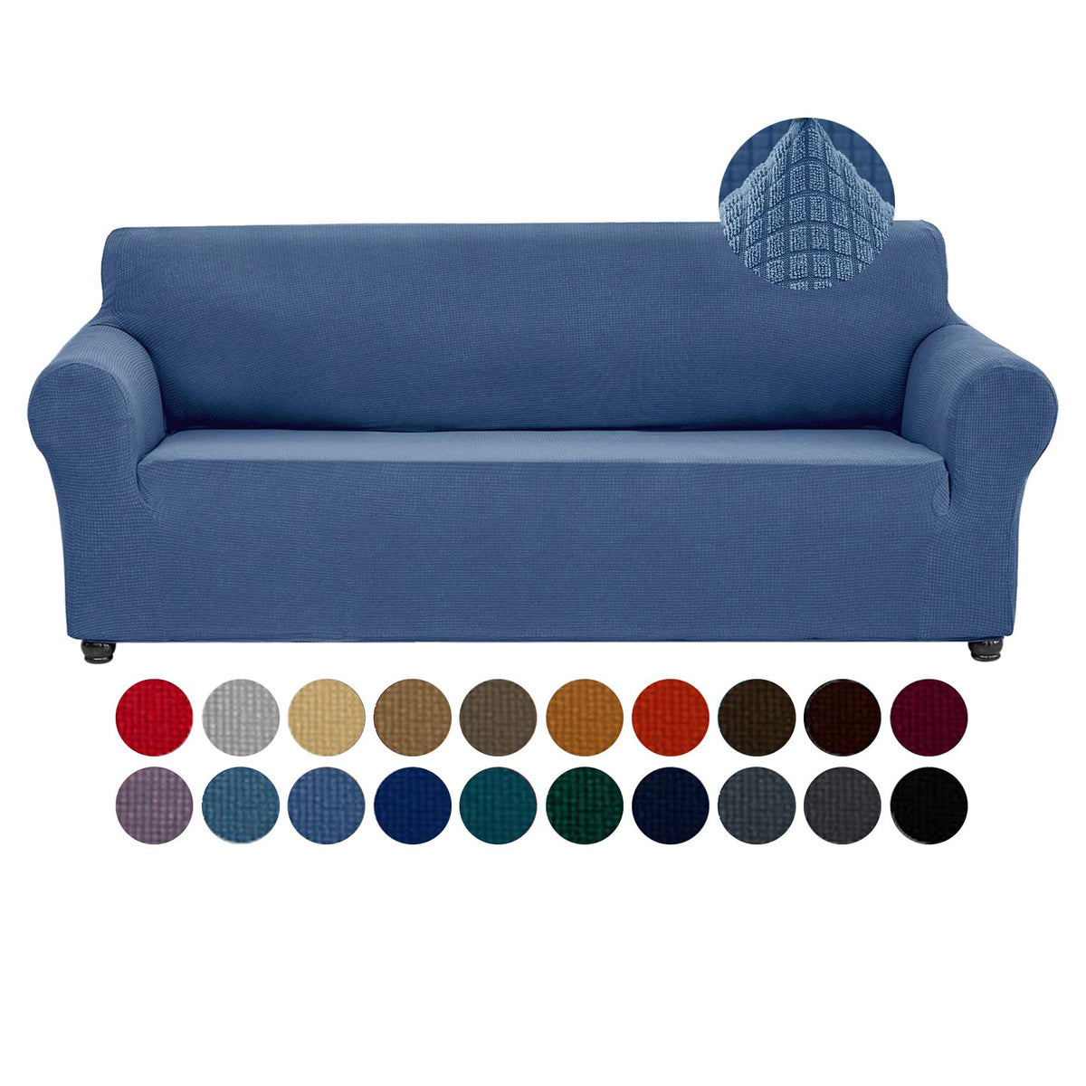 Joccun Stretch Couch Cover Slipcovers, 1-Piece Sofa Covers for 3 Cushion Couch Spandex Jacquard Washable Furniture Protector Cover for Living Room,Kids,Pets(Sofa,Black)