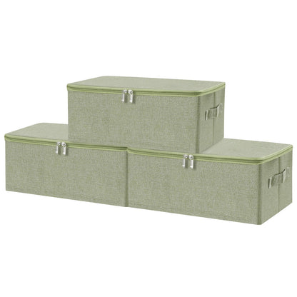 ANMINY Fabric Storage Bins with Zipper Lids, 15"x10"x6", Gray, 1 PCS