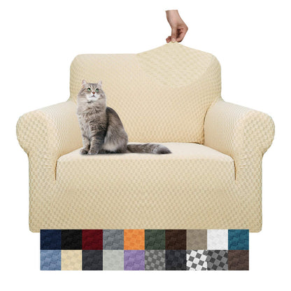 YEMYHOM Couch Cover Latest Jacquard Design High Stretch Sofa Covers for 3 Cushion Couch, Pet Dog Cat Proof Slipcover Non Slip Magic Elastic Furniture Protector (Sofa, Light Gray)