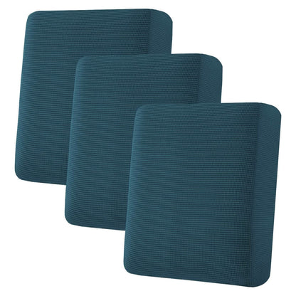 H.VERSAILTEX Super Stretch Individual Seat Cushion Covers - Sofa & Couch Cushion Slipcover Sets - Thick Jacquard Textured Twill Fabric (3 Piece, Island Fossi)