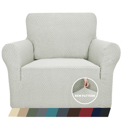 ZNSAYOTX 1 Piece Jacquard Couch Covers for 3 Cushion Couch Living Room High Stretch Sofa Cover Pets Dogs Friendly Anti Slip Thickened Slipcovers Furniture Protector (Sofa, Light Grey)