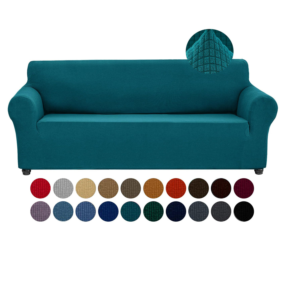 Joccun Stretch Couch Cover Slipcovers, 1-Piece Sofa Covers for 3 Cushion Couch Spandex Jacquard Washable Furniture Protector Cover for Living Room,Kids,Pets(Sofa,Black)
