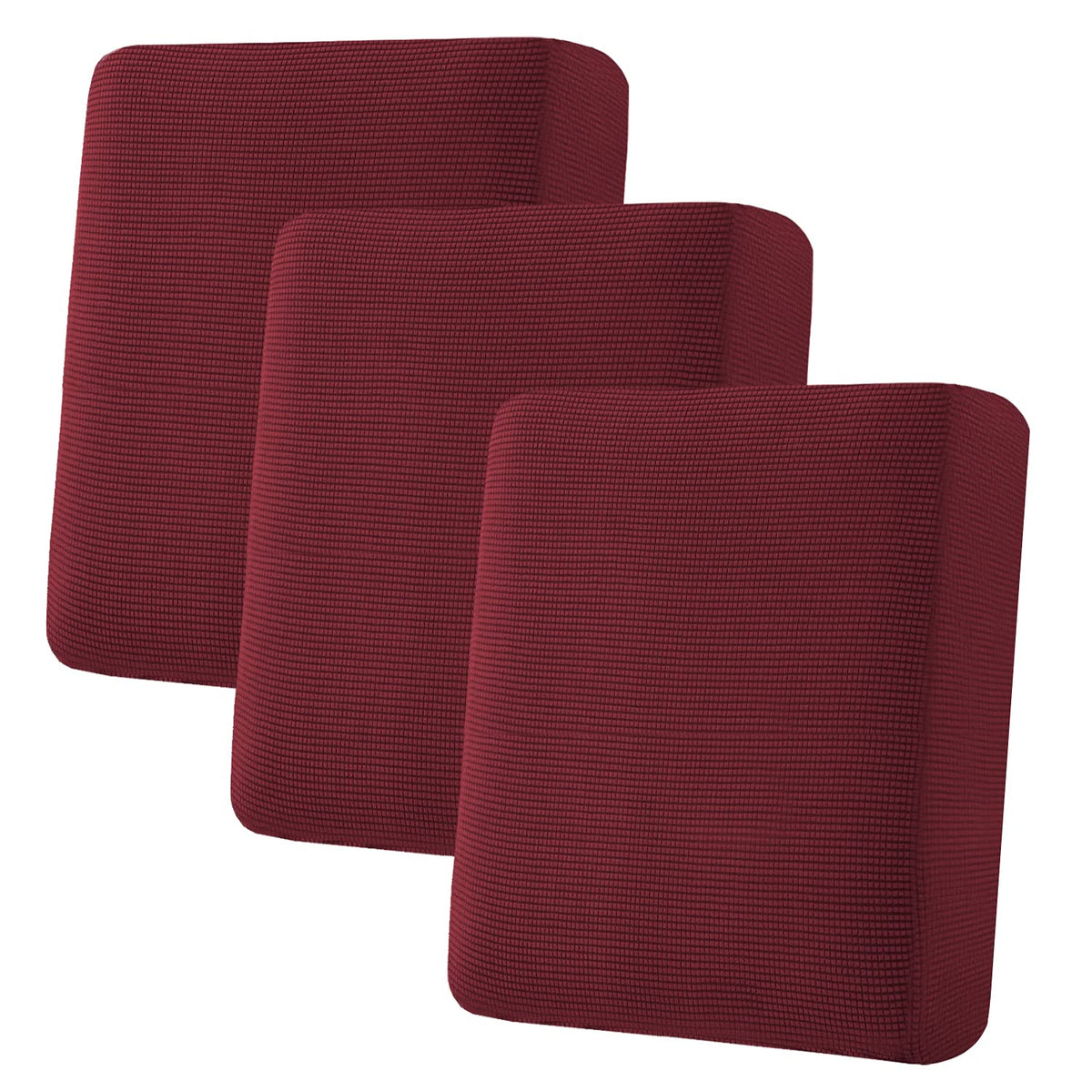 H.VERSAILTEX Super Stretch Individual Seat Cushion Covers - Sofa & Couch Cushion Slipcover Sets - Thick Jacquard Textured Twill Fabric (3 Piece, Island Fossi)