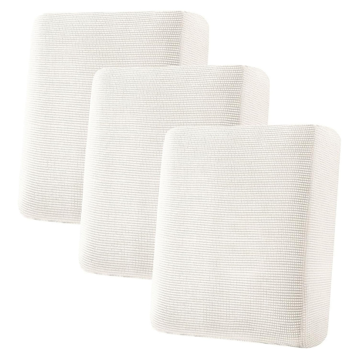 H.VERSAILTEX Super Stretch Individual Seat Cushion Covers Sofa Covers Couch Cushion Cover Slipcover Sets Thick Jacquard Textured Twill Fabric (3 Piece Sofa Cushion Covers, Grey)