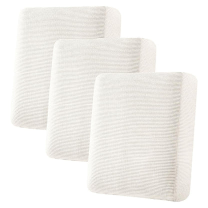 H.VERSAILTEX Super Stretch Individual Seat Cushion Covers Sofa Covers Couch Cushion Cover Slipcover Sets Thick Jacquard Textured Twill Fabric (3 Piece Sofa Cushion Covers, Grey)