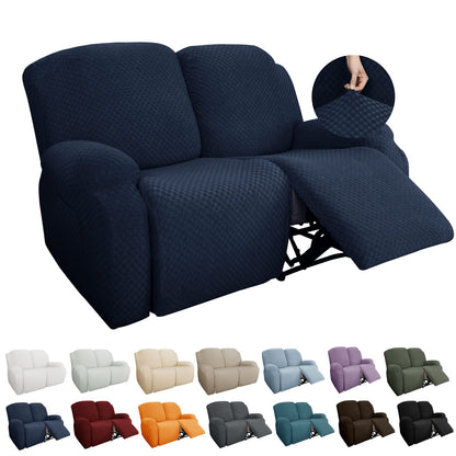 YEMYHOM 8 Pieces Stretch Recliner Sofa Cover Latest Jacquard Reclining Couch Cover with Side Pocket Anti-Slip Fitted 3 Cushion Furniture Slipcovers with Elastic Bottom (Sofa Recliner, Light Gray)