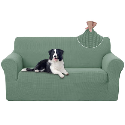 U-NICE HOME Stretch Couch Cover Slipcover for 3 Cushion Sofa, Chocolate