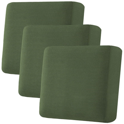 H.VERSAILTEX Super Stretch Individual Seat Cushion Covers - Sofa & Couch Cushion Slipcover Sets - Thick Jacquard Textured Twill Fabric (3 Piece, Island Fossi)