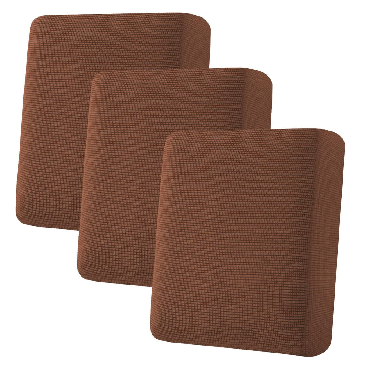 H.VERSAILTEX Super Stretch Individual Seat Cushion Covers - Sofa & Couch Cushion Slipcover Sets - Thick Jacquard Textured Twill Fabric (3 Piece, Island Fossi)