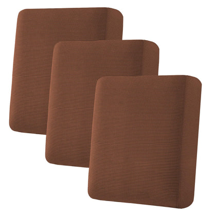 H.VERSAILTEX Super Stretch Individual Seat Cushion Covers - Sofa & Couch Cushion Slipcover Sets - Thick Jacquard Textured Twill Fabric (3 Piece, Island Fossi)