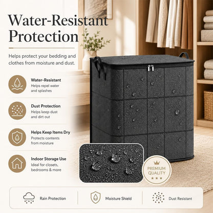 2027 Upgraded XXL Foldable Storage Bag with Reinforced Handles, 220L Fabric Organizer, Portable Moving Storage Bags with Zipper for Bedding, Clothes, Quilts & Moving (3, XXL: 23.6x19.7x27.6 in)