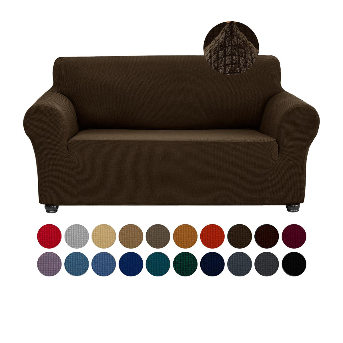 Joccun Stretch Couch Cover Slipcovers, 1-Piece Sofa Covers for 3 Cushion Couch Spandex Jacquard Washable Furniture Protector Cover for Living Room,Kids,Pets(Sofa,Black)