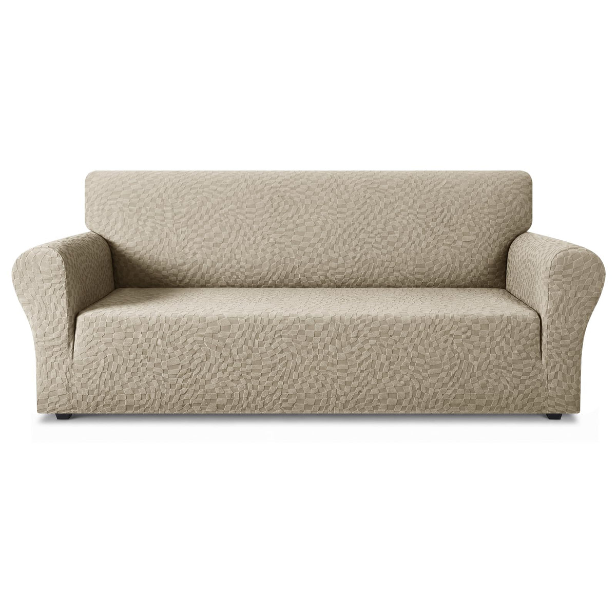 ZNSAYOTX 1 Piece Jacquard Couch Covers for 3 Cushion Couch Living Room High Stretch Sofa Cover Pets Dogs Friendly Anti Slip Thickened Slipcovers Furniture Protector (Sofa, Light Grey)