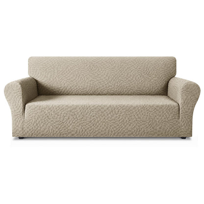 ZNSAYOTX 1 Piece Jacquard Couch Covers for 3 Cushion Couch Living Room High Stretch Sofa Cover Pets Dogs Friendly Anti Slip Thickened Slipcovers Furniture Protector (Sofa, Light Grey)