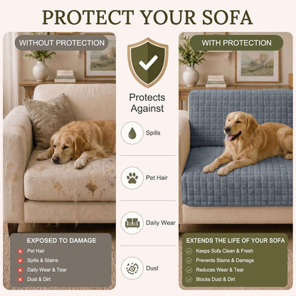 Smiry Velvet Couch Cover for Dogs, Non Slip Soft Sofa Protector for Pets