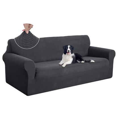 U-NICE HOME Stretch Couch Cover Slipcover for 3 Cushion Sofa, Chocolate