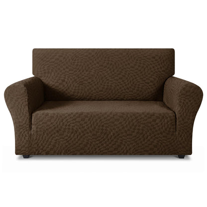 ZNSAYOTX 1 Piece Jacquard Couch Covers for 3 Cushion Couch Living Room High Stretch Sofa Cover Pets Dogs Friendly Anti Slip Thickened Slipcovers Furniture Protector (Sofa, Light Grey)