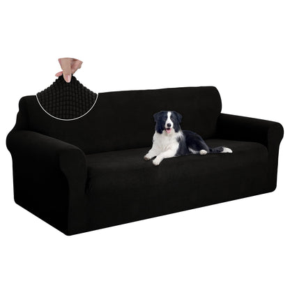 U-NICE HOME Stretch Couch Cover Slipcover for 3 Cushion Sofa, Chocolate