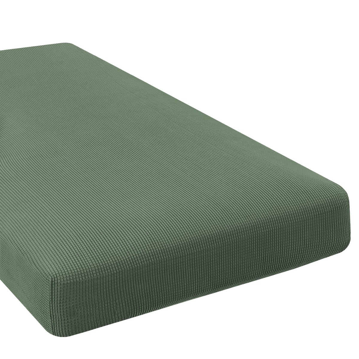 H.VERSAILTEX Super Stretch Individual Seat Cushion Covers - Sofa & Couch Cushion Slipcover Sets - Thick Jacquard Textured Twill Fabric (3 Piece, Island Fossi)