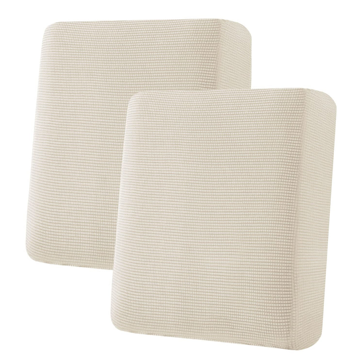 H.VERSAILTEX Super Stretch Individual Seat Cushion Covers - Sofa & Couch Cushion Slipcover Sets - Thick Jacquard Textured Twill Fabric (3 Piece, Island Fossi)