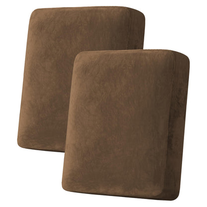 H.VERSAILTEX Velvet Stretch Couch Cushion Cover Plush Cushion Slipcover for Chair Loveseat Sofa Cushion Furniture Protector Seat Cushion Sofa Cover (3 Piece Sofa Cushion Covers, Ivory)