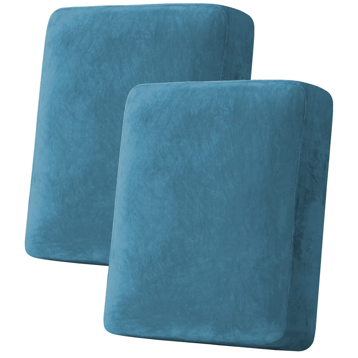 H.VERSAILTEX Velvet Stretch Couch Cushion Cover Plush Cushion Slipcover for Chair Loveseat Sofa Cushion Furniture Protector Seat Cushion Sofa Cover (2 Piece Large Sofa Cushion Covers, Ivory)
