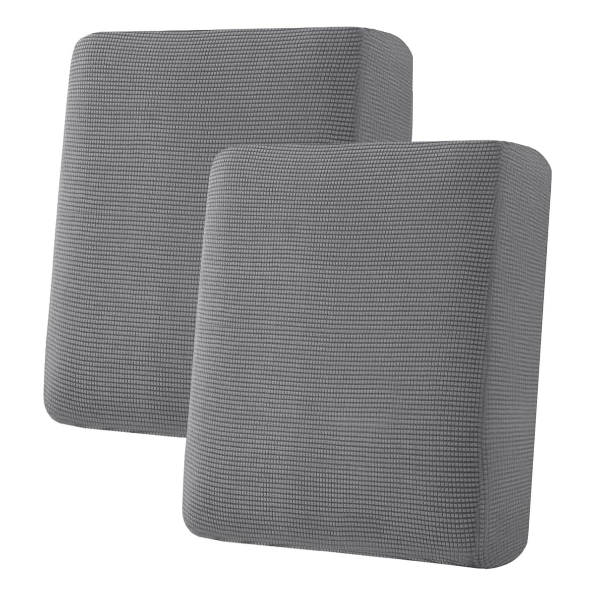 H.VERSAILTEX Super Stretch Individual Seat Cushion Covers Sofa Covers Couch Cushion Cover Slipcover Sets Thick Jacquard Textured Twill Fabric (3 Piece Sofa Cushion Covers, Grey)