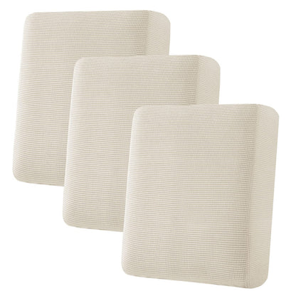 H.VERSAILTEX Super Stretch Individual Seat Cushion Covers - Sofa & Couch Cushion Slipcover Sets - Thick Jacquard Textured Twill Fabric (3 Piece, Island Fossi)